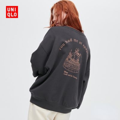 ✲ UNIQLlO สินค้าใหม่ เสื้อกันหนาว แขนกว้าง พิมพ์ลาย DISNEY สไตล์สปอร์ต สําหรับผู้หญิง