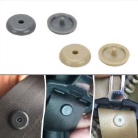 10pcs Car Safety Seat Belt Buckle Stopper Automobile Seatbelt Spacing Limit Stop Plastic Black Gray Beige Button Car Accessories