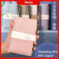 NIAOJIU ซองพาสปอร์ต RFID แบบบางพิเศษมีช่องใส่เครดิตไอดีการ์ดหนังหลายช่อง PU ฟังก์ชั่นแพคเกจเอกสารทางธุรกิจคุณภาพสูงซองใส่หนังสือเดินทางอุปกรณ์เดินทาง