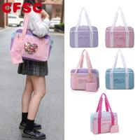 Japanese Preppy Style JK Pink Uniform Shoulder School Bags For Women Girls oxford Large Capacity Casual Luggage Handbags Tote