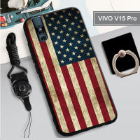 คลุมทั้งหมดเคสโทรศัพท์ V15เคสสำหรับ VIVO แบบนิ่มพิมพ์ลายป้องกันการตกหล่นกันรอยขีดข่วนฝามีที่ถือวงแหวนและเชือกสำหรับโทรศัพท์