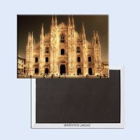 ☽ Souvenir Magnets SOUVEMAGItaly Milan ChurchTourist Metal Fridge Magnet SFM5188