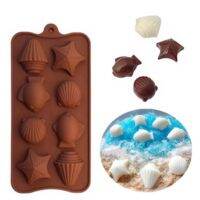 GL-แม่พิมพ์ ซิลิโคน เปลือกหอย ปลาดาว 8 ช่อง (คละสี) shell, starfish silicone mold