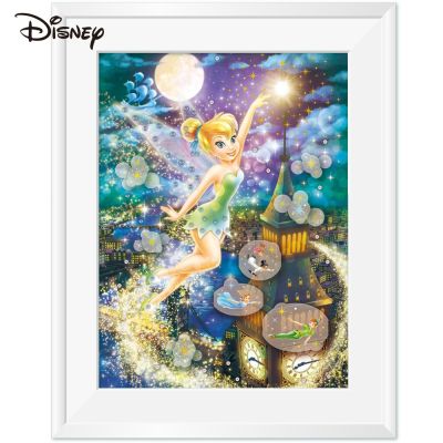 ✲ Disney New Arrivals Embroidery Supplies Spirit White Canvas Tinker Bell Printed Cross Stitch Kit Cartoon Wall Decor