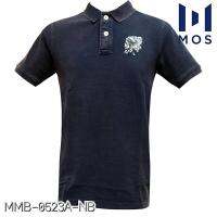 MOS เสื้อโปโลชายแฟชั่น ฟอกเซอร์ ผ้าคอตตอน 100% ใส่สบาย นุ่มฟู MMB-0523A-NB กรมดำ