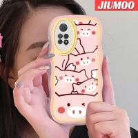 เคส JIUMOO สำหรับ Xiaomi Redmi Note 11 Pro 11e 5G Note Pro ดีไซน์ใหม่หมูน่ารักแฟชั่นลายคลื่นขอบนุ่มใสเคสซิลิโคนกันกระแทกโทรศัพท์เคสป้องกันเลนส์กล้อง