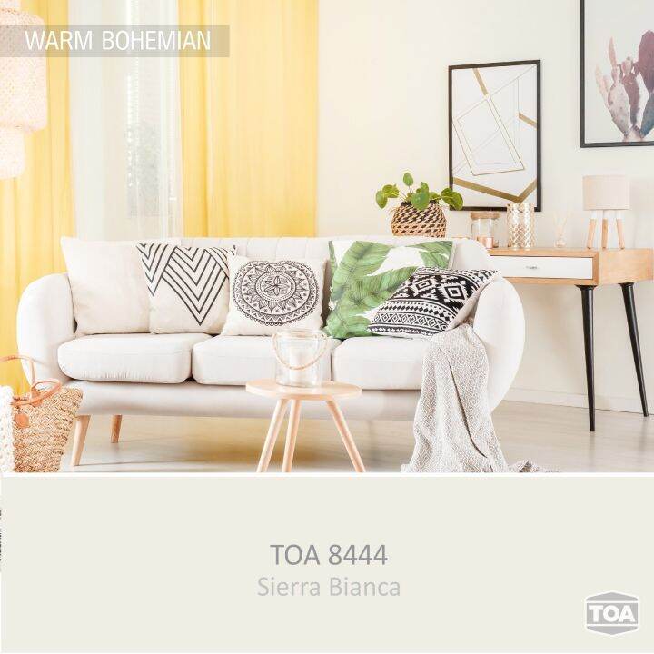 toa-สีครีม-8444-sierra-bianca-ทุกรุ่น-สีทาบ้าน-ขนาด-9-ลิตร-สีทาภายใน-สีทาภายนอก-สีไร้กลิ่น-สียอดนิยม-สีน้ำอะคริลิคแท้-สีน้ำ