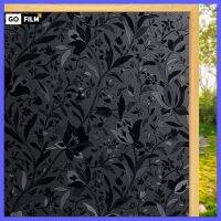 ♥จัดส่ง TH Total Blackout ฟิล์มติดกระจก Black Tulip Privacy Window Static Cling Window Sticker for Bathroom Kitchen☂