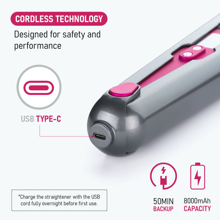 จัดส่งด่วน-ผู้ผลิตไม้อัดเหล็กดัดไร้สายชาร์จ-usb-คลิปหนีบผมตรงแบบไร้สายคลิปหนีบไฟฟ้าแบบชาร์จได้