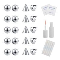 ZS Stainless Steel Fake Lip Studs Stick-on Eyebrow Ring Non Piercing Jewelry Fake Nose Studs Face Piercing Jewelry Dermal Anchor