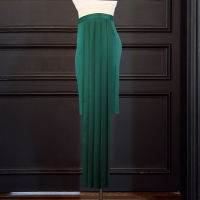 green pleated patchwork skirt summer african elegant office lady workwear long maxi skirts 2022 straight bodycon skirts