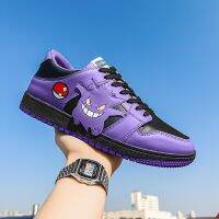 Pokemon Gengar Cute Cartoon Men Running Shoes Zapatillas Hombre Lace Up Low Top Sneakers Boy Outdoor Male Casual Shoes