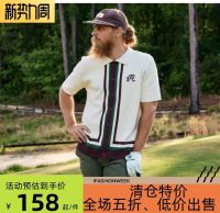 23 Spring And Summer New Golf Clothing MALBON Mens Knitted Sweater Lapel Short-Sleeved Sports And Leisure All-Match T-Shirt