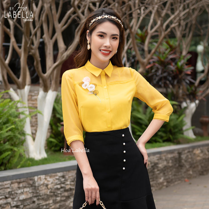 Áo Sơ Mi Nữ NK Fashion Thiết Kế Cổ Tàu Tay Bồng Kiểu Dáng Thanh Lịch