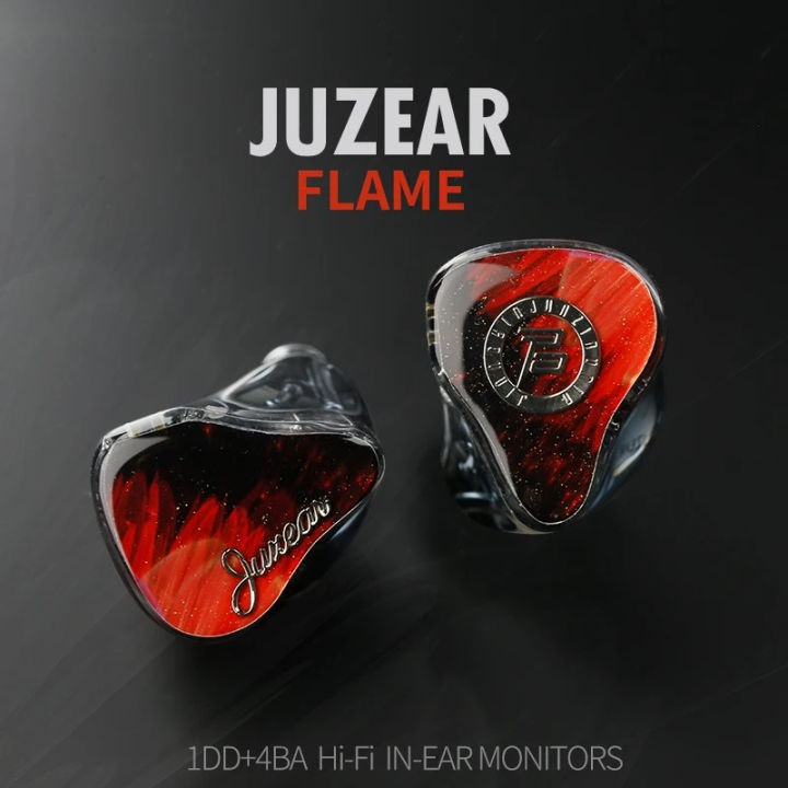 juzear-flame-1dd-4ba-หูฟังอินเอียร์-ไฮบริด-iems-hifi-พร้อมสายเคเบิลชุบเงิน-2pin-6n-ofc