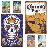 INEED Decor Corona Drink เบียร์ยี่ห้อ Plaque Vintage ป้ายดีบุก Retro ป้ายโลหะ Wall Plaque สำหรับผับ,บาร์,Man Cave, Club Wall Decor ยอดนิยมตกแต่งบ้าน