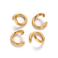 20pc Ion Plating 304 Stainless Steel Open Jump Rings Golden 22 Gauge 3.5x0.6mm Inner Diameter: 2.3mm