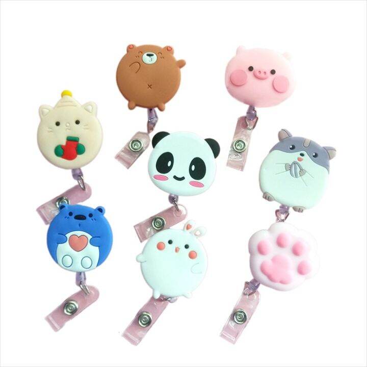 ECU0N Office Bunny Chest Card Panda Bear Keys Lanyard Retractable Badge