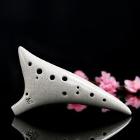 [ammoon]12 Holes Warped-tail Ceramic Ocarina Alto C Hand Painted Musical Instrument with Lanyard Music Score Protective Bag For Music Lover and Learner