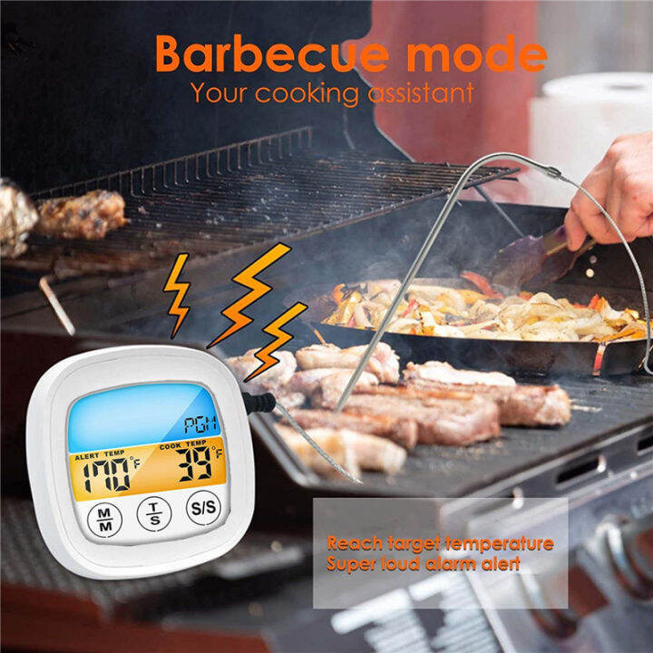 เครื่องวัดอุณหภูมิเตาอบเครื่องวัดอุณหภูมิในครัว-core-temperature-probe-digital-alarm-meat-lcd-digital-food-cooking