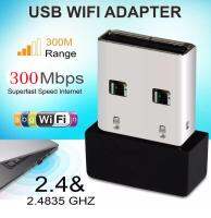 300Mbps Wifi Mini Usb Adapter Wireless Dongle Adaptor 802.11 Lan Network สำหรับคอมพิวเตอร์ โน้ตบุ๊ค แล็ปท็อป รับไวไฟความเร็วสูง ขนาดเล็กกระทัดรัด