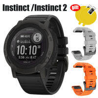 20223in1แพ็คสายรัดซิลิโคนสำหรับ Garmin Instinct 2 Instinct2วง Easyfit สายรัดข้อมือด่วนที่วางจำหน่ายสายนาฬิกาข้อมือฟิล์มป้องกันหน้าจอ