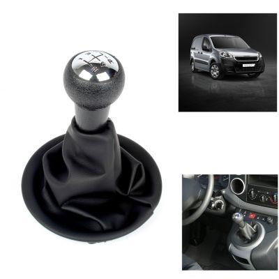 【cw】 For Peugeot Partner  5 Speed Gear Stick Shift Knob Level Leather Boot 2008 2009 2010 2011 2012 2013 2014 2015 2016 2017 2018
