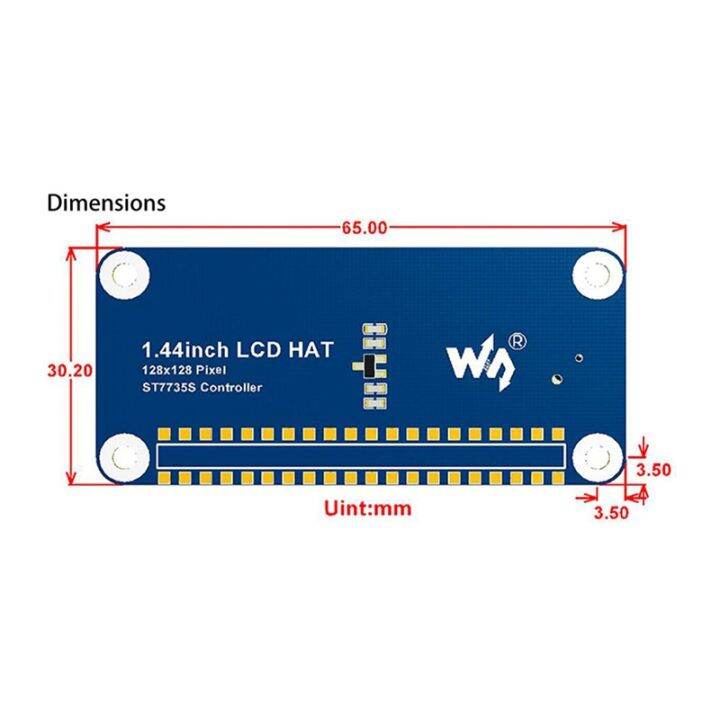 waveshare-1-44-inch-lcd-display-hat-for-raspberry-pi-2b-3b-3b-zero-zero-w-128x128-pixels-spi-interface-led-backlight-3-3v