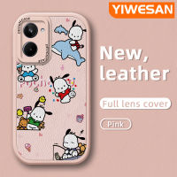 YIWESAN เคสสำหรับ Realme 10 Pro 5G Realme 10 Pro Plus เคสซิลิโคนแบบหนังลายการ์ตูนน่ารักดีไซน์ใหม่ Pochacco เคสป้องกันเลนส์กล้องเคสนิ่มบางแฟชั่น