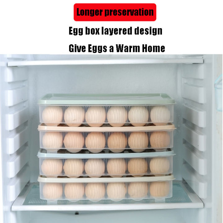 24-grid-egg-box-refrigerator-egg-holder-egg-storage-container-sealed-egg-tray-dustproof-egg-organizer-24-grid-egg-box-protective-egg-keeper-portable-egg-carrier-egg-carton-with-lid-stackable-egg-bin-c