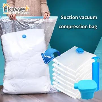 6PC Vacuum Bag Seal Compressed Travel Storage Bag Home Organizer Foldable Clothes  Bag with Hand Pump