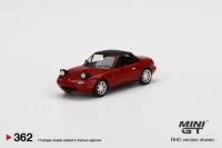 Eunos Roadster Classic Red Headlight Up / Soft Top RHD (Mini GT)