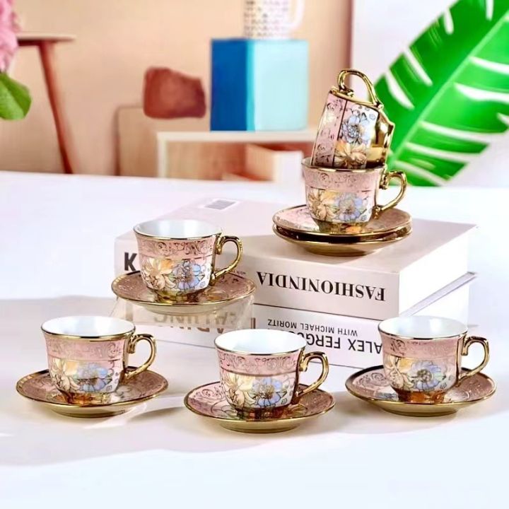 sy-shop-ชุดถ้วยน้ำชา-ชุดแก้วน้ำชา-แก้วน้ำชาเซรามิค-ถ้วยน้ำชา-แก้วน้ำชา-ชุบเซรามิก-สไตล์ยุโรป-1ชุด-12ชิ้น