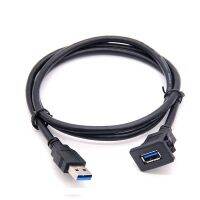 USB 3.0 Panel Flush Mount Extension Cable Square Single Port With Buckle for Car Truck Boat Motorcycle Dashboard 1m/2m