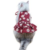 Pet Dress Floral Print Sweat-absorbent Casual Cat Dog Suspender Skirt for Vacation Dresses