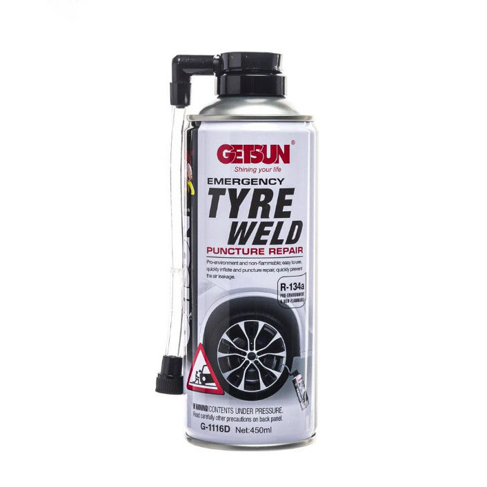 สเปย์เติมลมรถ-ที่เติมลมยาง-getsun-tyre-weld-450ml-r-134a-สเปร์ปะยาง-สเปย์ปะยาง-อุปกรณ์ปะยาง-พร้อมเติมลมยางฉุกเฉิน-สเปย์ปะยางเติมลม