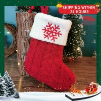 Alphabet Letters Christmas Knitting Stocking Christmas Tree Pendant Decorations for Home Xmas Gift Christmas Socks Red Snowflake