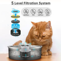 Cat Water Fountain Stainless Steel Cat Water Dispenser Auto Feeder for Cats Dog Fountain with Sensor Filters Water Fountain