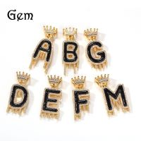 [COD] European and new products drop oil crown water English alphabet necklace hip-hop zircon pendant supply wholesale