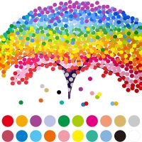【CW】❀❆  10/40sheets Round Dot Stickers Student Coding Labels Sticker Painting Kids Gifts 9 Size 16 Colors