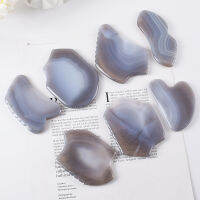 ขายส่งธรรมชาติสีเทาอาเกตหยกหิน Gua Sha เครื่องมือนวดฟันเลื่อยสปานวดใบหน้ายกความงามสุขภาพกระชับดูแลผิว