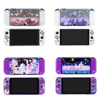 Cute Transparent Purple Hard Cover Crystal Shell Full Protector For Nintendo Switch Oled Joy-Con Controller Protective Skin Case