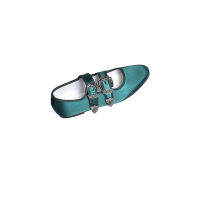 Celesta Easy to Walk Metal Buckle Womens Flat Shoes Flat Pumps Kung Fu Shoes China Shoes Ballet Shoes Velor Croco Embossed