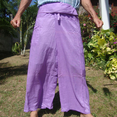 Asian pants toray cloth สวยงามกางเกงเล ใส่สบาย ผ้าโทเร สีสดใส สีม่วง สวมใส่เย็นสบายไม่ร้อน มีความคล่องตัว