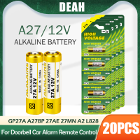 20ชิ้นแบตเตอรี่อัลคาไลน์12โวลต์27A G27A MN27 MS27 K27A A27 V27GA ALK27A A27BP L828สำหรับปลุกการควบคุมระยะไกลเซลล์แห้ง