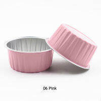 50Pcs100Pcs Disposable Aluminium Baking Cups Multi-color Creme Brulee Dessert Oval Shape Cupcake Cups With Lids Cake Egg Tools