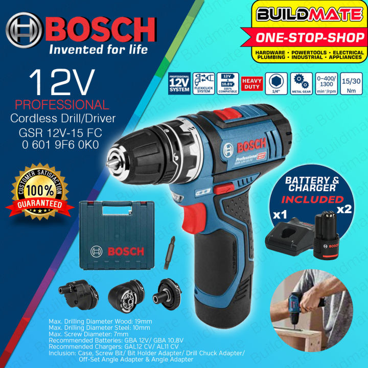 BOSCH Professional Lithium Ion Li Ion Cordless Drill Driver GSR 12V 15