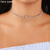 Fairy Castle】สร้อยคอสำหรับผู้หญิง Fashin Love Chokers สแตนเลสสตีลสีทองยาวสร้อยคอที่กำหนดเองจี้งดงามของขวัญคู่รัก