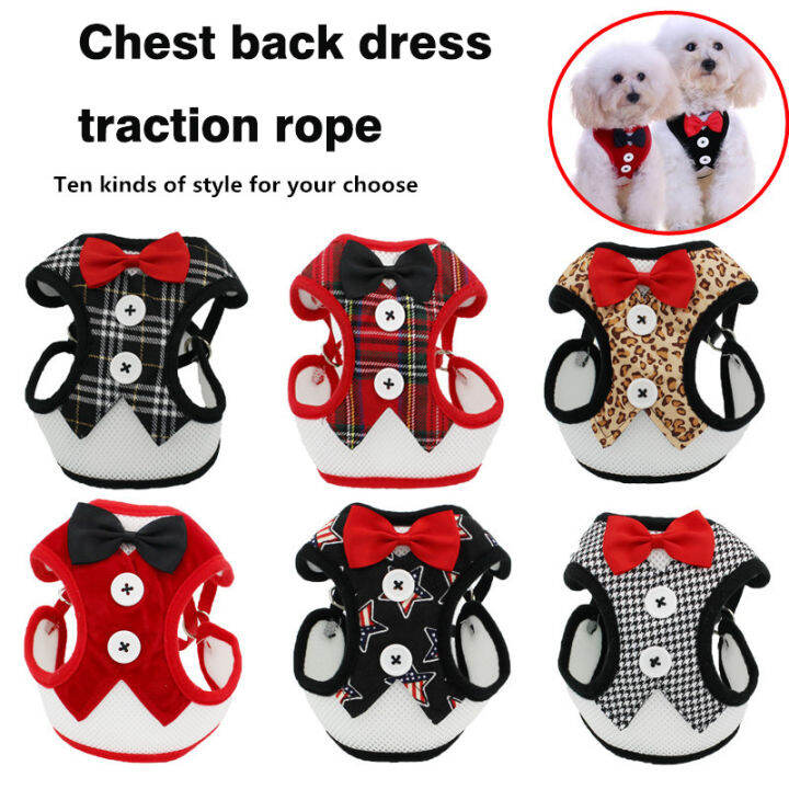 Pet/Dog/Cat Vest Dress Harness Adjustable Traction Belt Leash Suit