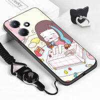 Case4you สำหรับ Infinix Hot 30 30i Hot 30 Play (แหวนใส่นิ้ว + เชือกเส้นเล็ก) การ์ตูนกีฬาการ์ตูนน่ารักเคสโทรศัพท์สำหรับหญิงสาวน่ารักคุณสามารถสาวๆน่ารักกันกระแทกซิลิโคนนิ่มฝาหลังโทรศัพท์ป้องกัน TPU